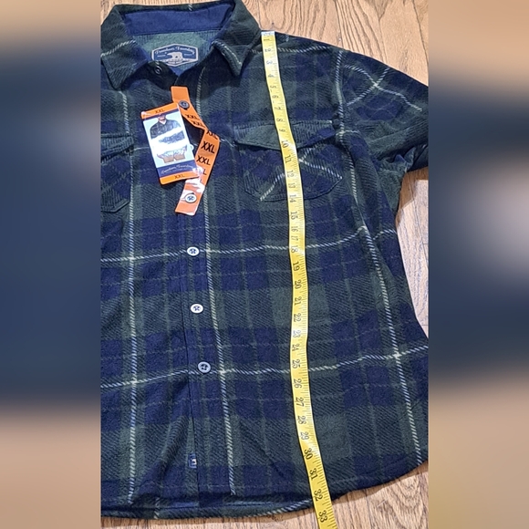 Freedom Foundry Men’s Long Sleeve Green/Blue Plaid Fleece Shirt XXL NWT - Picture 14 of 15